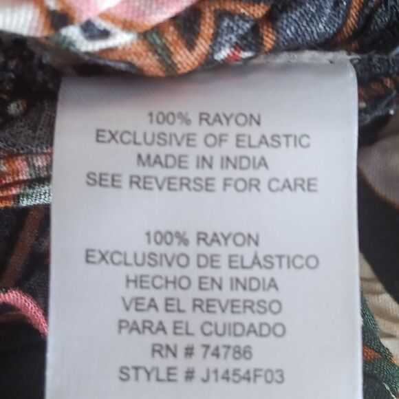 Womens Tropical/ Floral Puff Sleeve Square Neck Smocked Boho Top Sz XS - Picture 7 of 9